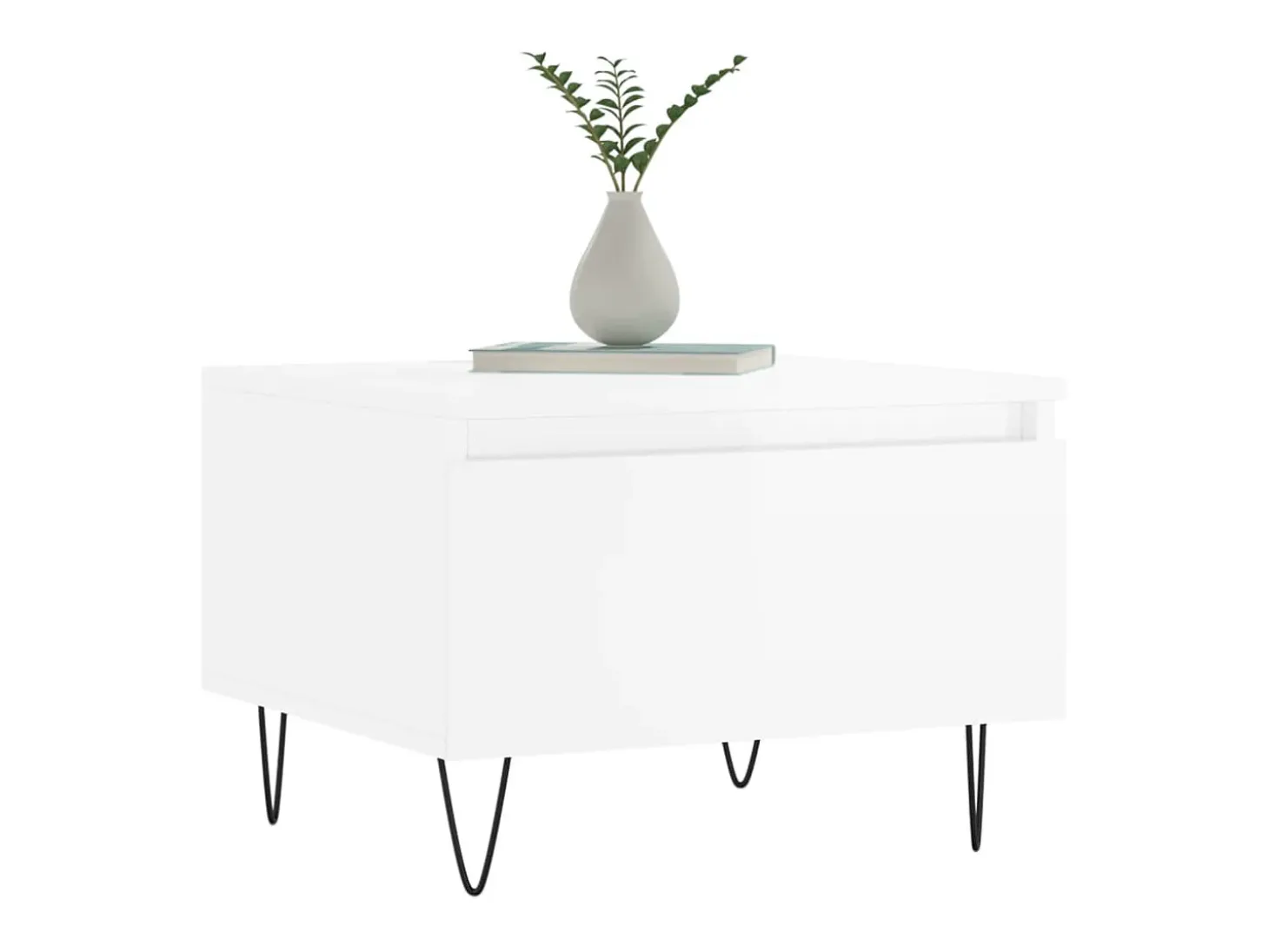 Conjunto de 2 Mesas de Centro | Mesa de apoio | Mesa de café 50x46x35cm deriv. madeira branco brilhante