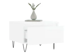 Conjunto de 2 Mesas de Centro | Mesa de apoio | Mesa de café 50x46x35cm deriv. madeira branco brilhante