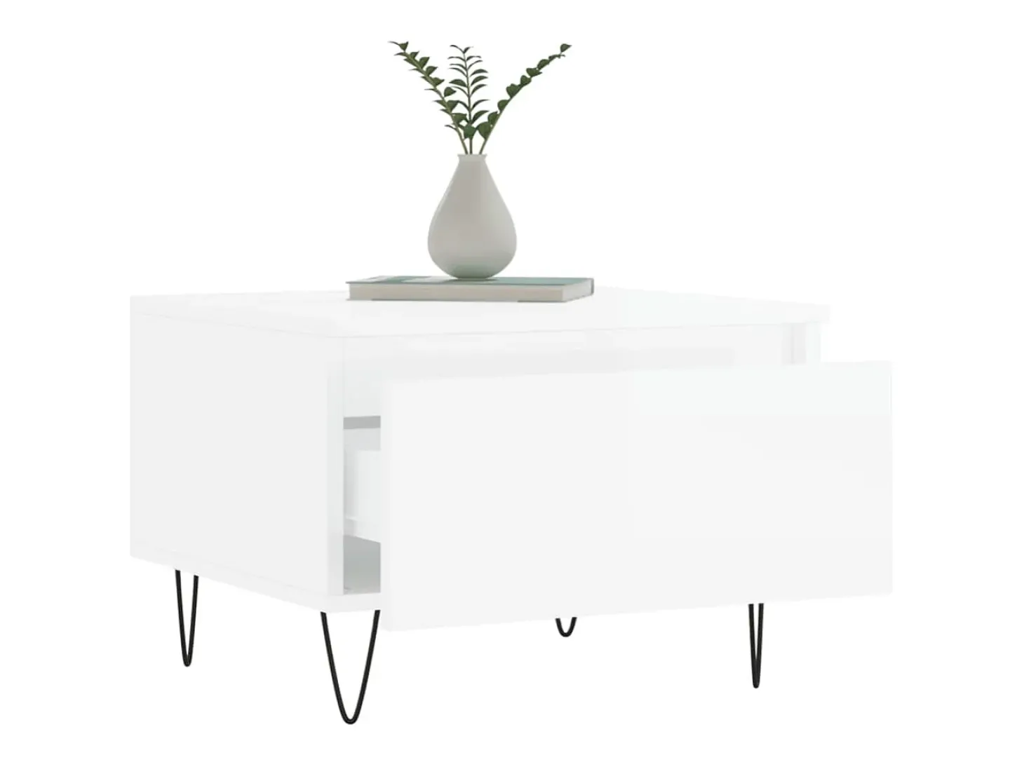 Conjunto de 2 Mesas de Centro | Mesa de apoio | Mesa de café 50x46x35cm deriv. madeira branco brilhante
