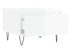 Conjunto de 2 Mesas de Centro | Mesa de apoio | Mesa de café 50x46x35cm deriv. madeira branco brilhante