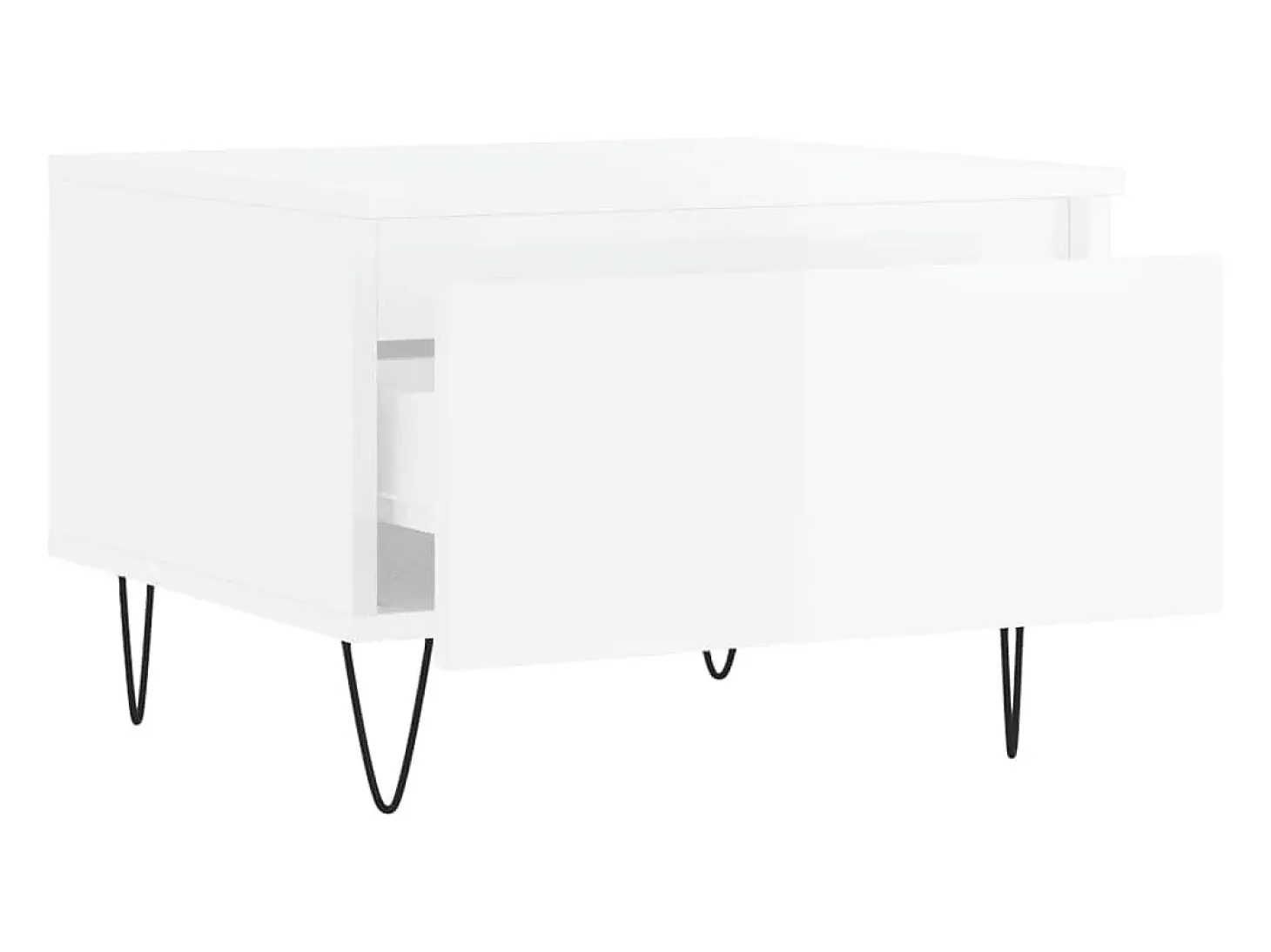 Conjunto de 2 Mesas de Centro | Mesa de apoio | Mesa de café 50x46x35cm deriv. madeira branco brilhante
