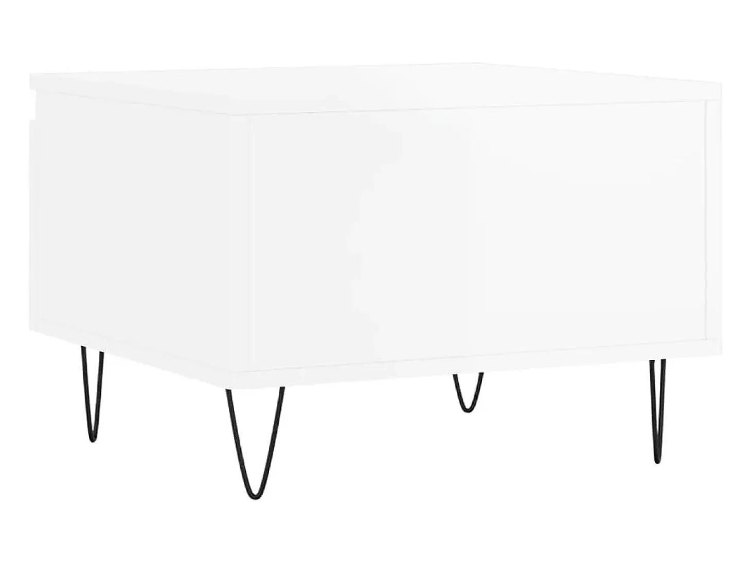 Conjunto de 2 Mesas de Centro | Mesa de apoio | Mesa de café 50x46x35cm deriv. madeira branco brilhante