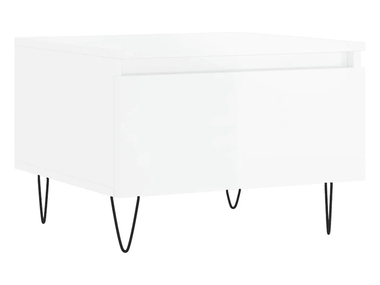 Conjunto de 2 Mesas de Centro | Mesa de apoio | Mesa de café 50x46x35cm deriv. madeira branco brilhante