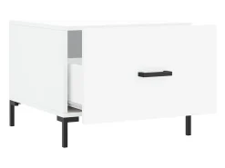 Conjunto de 2 Mesas de Centro | Mesa de apoio | Mesa de café 50x50x40 cm madeira processada branco