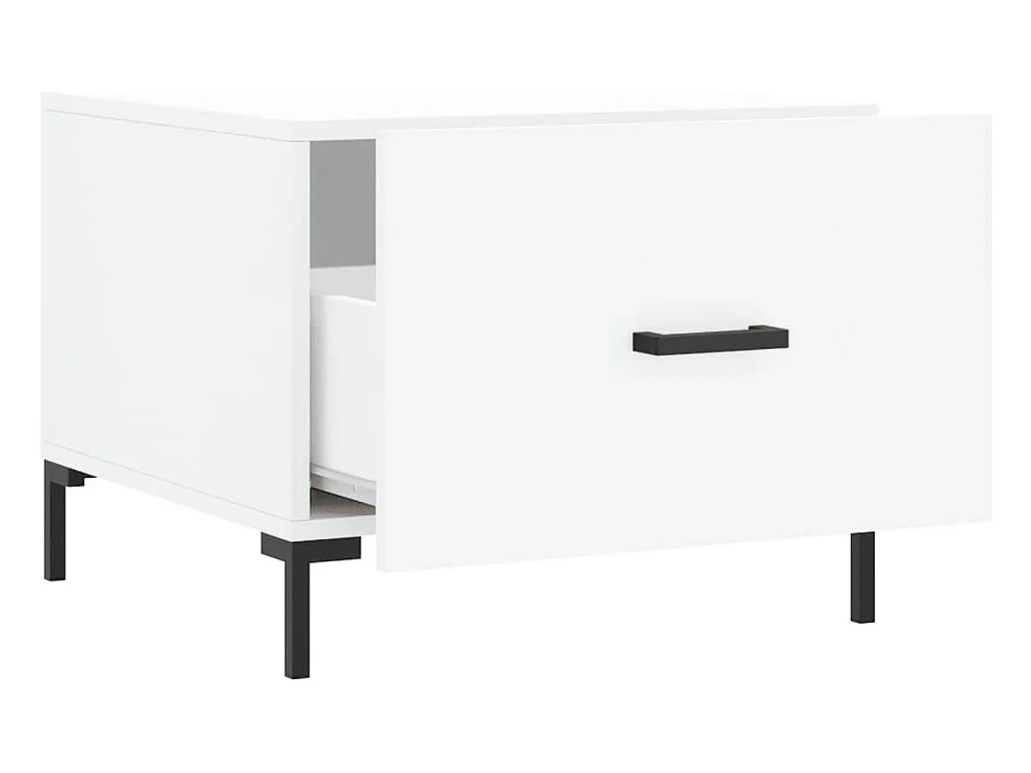 Conjunto de 2 Mesas de Centro | Mesa de apoio | Mesa de café 50x50x40 cm madeira processada branco