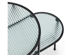 Conjunto de 2 mesas de sala pretas 60x40 cm