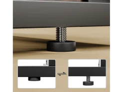 Conjunto de 2 mesas laterais dobráveis ​​- Metal preto e madeira rústica castanha