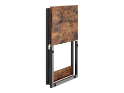 Conjunto de 2 mesas laterais dobráveis ​​- Metal preto e madeira rústica castanha