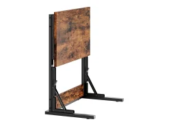 Conjunto de 2 mesas laterais dobráveis ​​- Metal preto e madeira rústica castanha