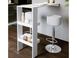 Conjunto de 2 peças de banco de bar branco 33x33x92