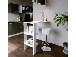 Conjunto de 2 peças de banco de bar branco 33x33x92