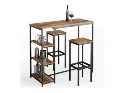 Conjunto de 2 peças de banco de bar carvalho rústico 32x28x78 fyrk