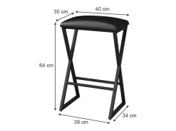 Conjunto de 2 peças de banco de bar preto 40x34x64 vault