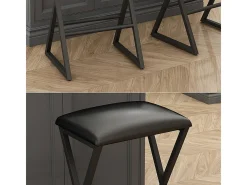 Conjunto de 2 peças de banco de bar preto 40x34x64 vault