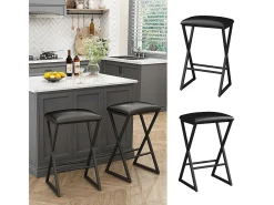 Conjunto de 2 peças de banco de bar preto 40x34x64 vault