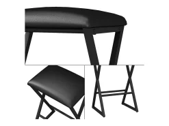 Conjunto de 2 peças de banco de bar preto 40x34x64 vault