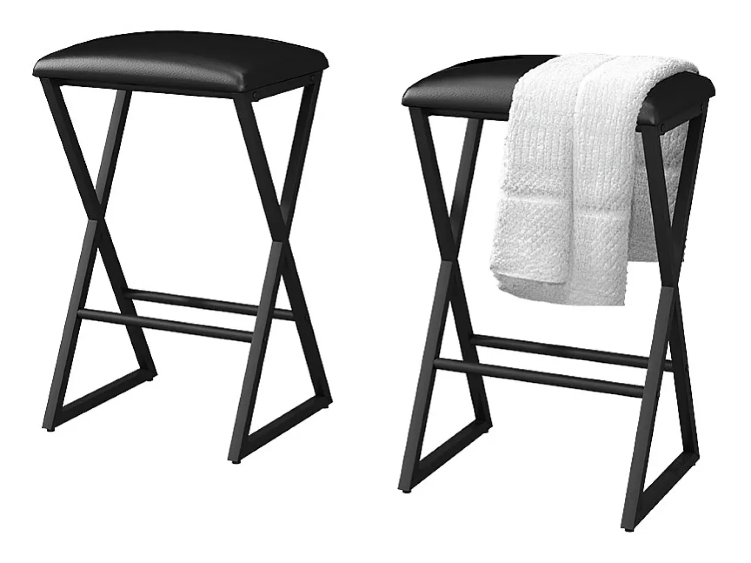 Conjunto de 2 peças de banco de bar preto 40x34x64 vault