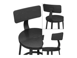 Conjunto de 2 peças de banco de bar preto 34x55x102 caracas