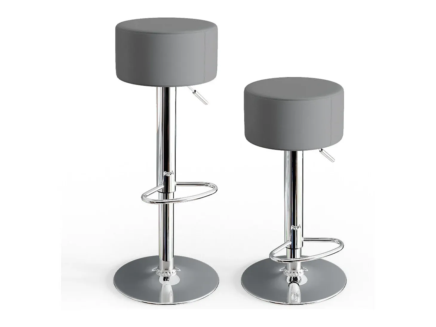 Conjunto de 2 peças de banco de bar cinza 33x33x92