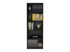 Conjunto de 3 peças de melamina para escritório em casa com prateleiras , 180.6 cm X 188.4 cm X 29.9 cm , Preto