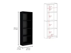 Conjunto de 3 peças de melamina para escritório em casa com prateleiras , 180.6 cm X 188.4 cm X 29.9 cm , Preto