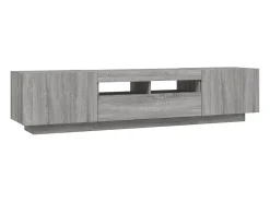 Conjunto de 2 peças de móveis Sonoma Grey para TV/aparador com luzes LED para sala de estar quarto e sala de jantar 02_0025338