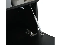 Conjunto de 3 peças para parede de TV - Suporte para TV + Vitrine + Prateleira - Preto