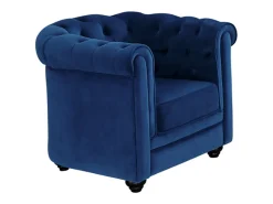 Conjunto de 2 poltronas CHESTERFIELD em veludo azul-real