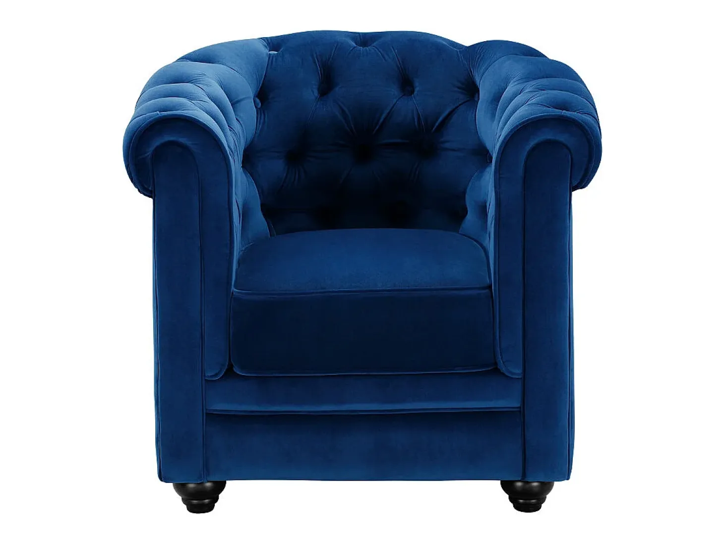 Conjunto de 2 poltronas CHESTERFIELD em veludo azul-real