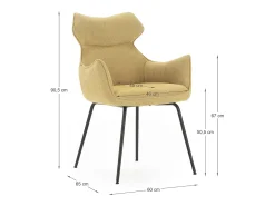 Conjunto de 2 poltronas de veludo com pernas de metal 60x65 h90 cm