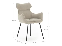 Conjunto de 2 poltronas de veludo com pernas de metal 60x65 h90 cm