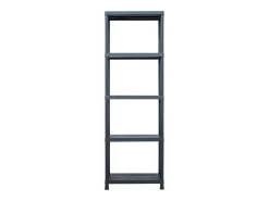 Conjunto de 5 prateleiras de armazenamento capacidade de 125 kg 60 x 30 x 180 cm plástico preto 02_0000673