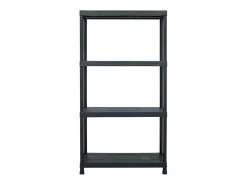 Conjunto de 5 prateleiras de armazenamento 60 x 30 x 138 cm plástico preto 02_0000674