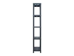 Conjunto de 2 prateleiras de armazenamento capacidade de 125 kg 60 x 30 x 180 cm plástico preto 02_0000666