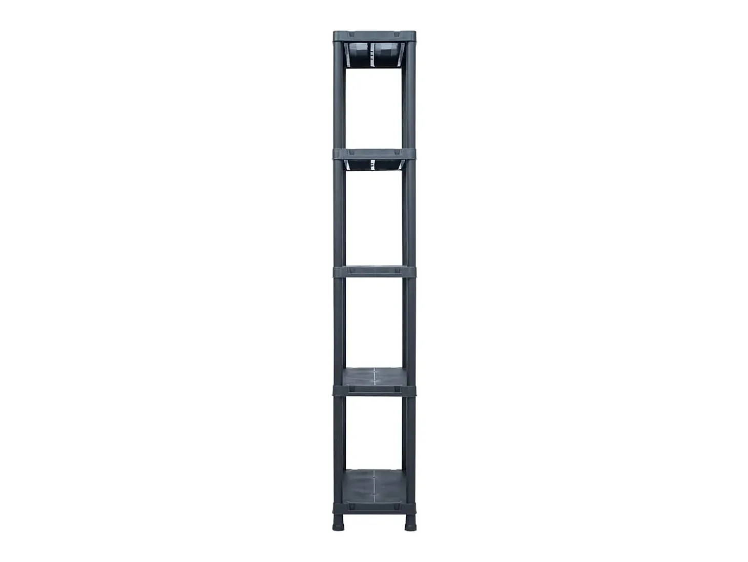 Conjunto de 2 prateleiras de armazenamento capacidade de 125 kg 60 x 30 x 180 cm plástico preto 02_0000666