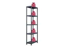 Conjunto de 2 prateleiras de armazenamento capacidade de 125 kg 60 x 30 x 180 cm plástico preto 02_0000666