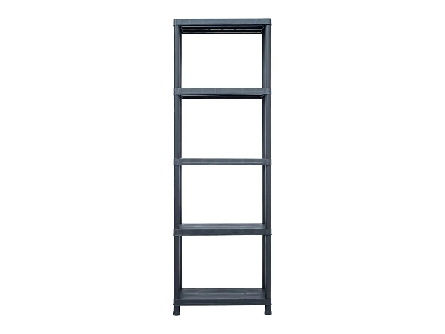 Conjunto de 2 prateleiras de armazenamento capacidade de 125 kg 60 x 30 x 180 cm plástico preto 02_0000666