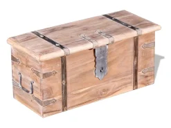 Conjunto de arcas de arrumação 2 pcs madeira maciça de acácia