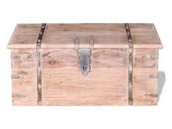 Conjunto de arcas de arrumação 2 pcs madeira maciça de acácia PT609526
