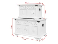 Conjunto de arcas de arrumação 2 pcs branco