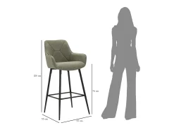 CONJUNTO DE BANCO DE BAR CINZA 2 PCS CM 55X55X109