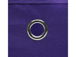 Conjunto de Caixas de Arrumação com Tampa em Tecido Roxo - 4 Peças 32x32x32 cm