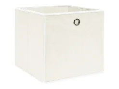 Conjunto de Caixas de Arrumação em Tecido Branco - 4 Peças de 32x32x32 cm