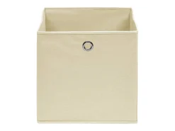 Conjunto de Caixas de Arrumação Dobráveis em Tecido Creme - 4 Peças 32x32x32 cm