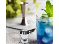 Conjunto de cocktail Fackelmann inox 750 ml com doseador dupla face 2/4 cl e 3 colheres-canudos 18 cm