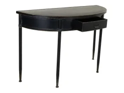 Conjunto de console de metal preto para hall de entrada com 1 gaveta.