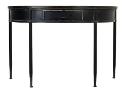 Conjunto de console de metal preto para hall de entrada com 1 gaveta.