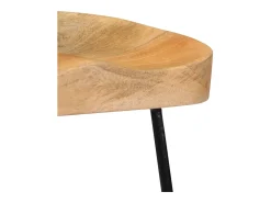 Conjunto de dois bancos de bar de design exclusivo assento em madeira maciça de manga 1202098