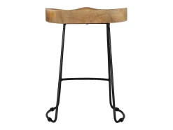 Conjunto de dois bancos de bar de design exclusivo assento em madeira maciça de manga 1202098