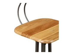 Conjunto de dois bancos de bar de design exclusivo cadeiras e assentos em madeira maciça de teca reciclada 1202129